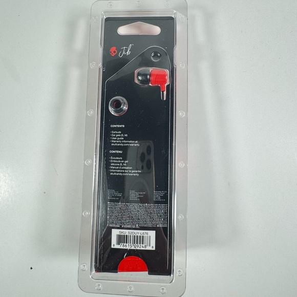 Skullcandy Jib red and black Wired Earbuds microphone, and remote - Picture 3 of 3
